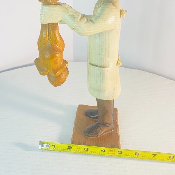 Vintage ROMER Italian Sculpture in Carved Wood12"-Pediatrician with Newborn Baby - Picture 6 of 17
